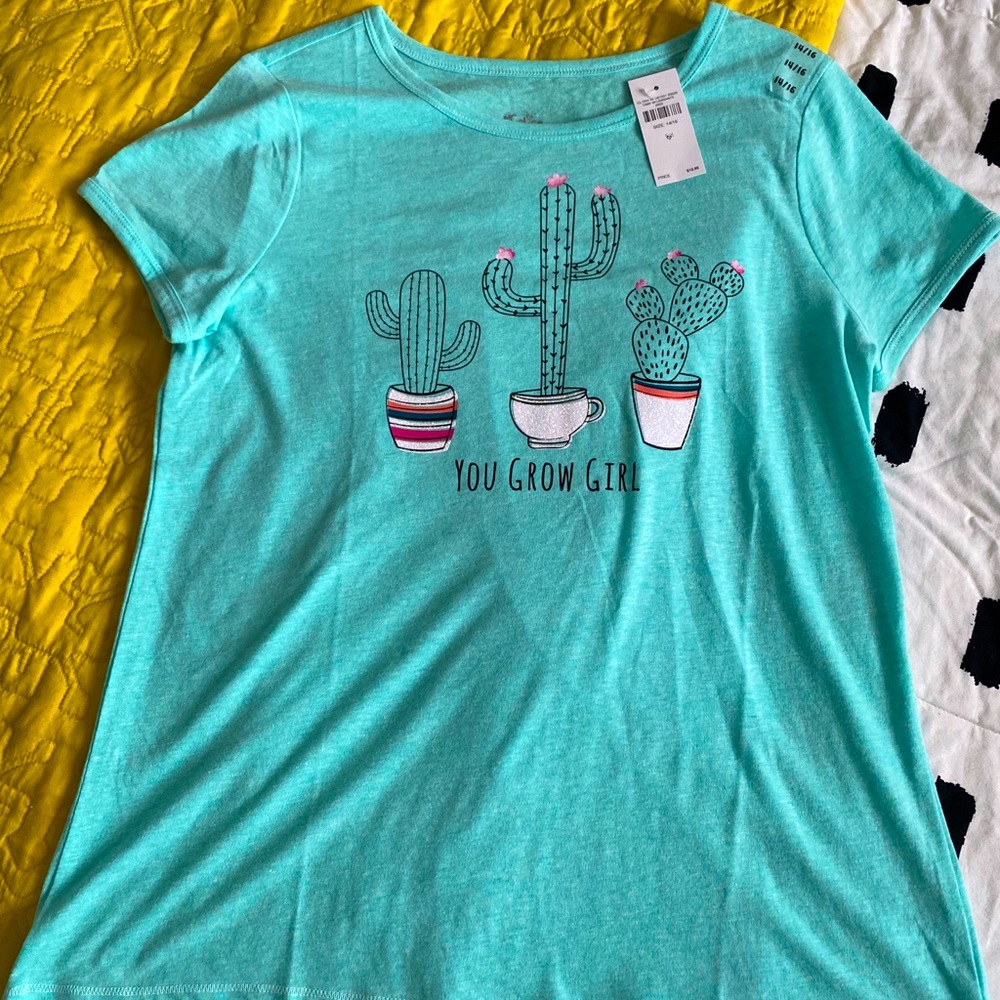 NWT Justice “You Grow Girl” cactus shirt